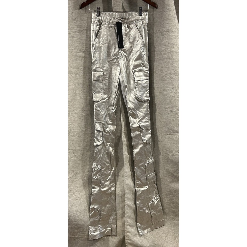 Rockstar Original Women's Vixen Cargo Super Stacked Jean metallic Women's Size M